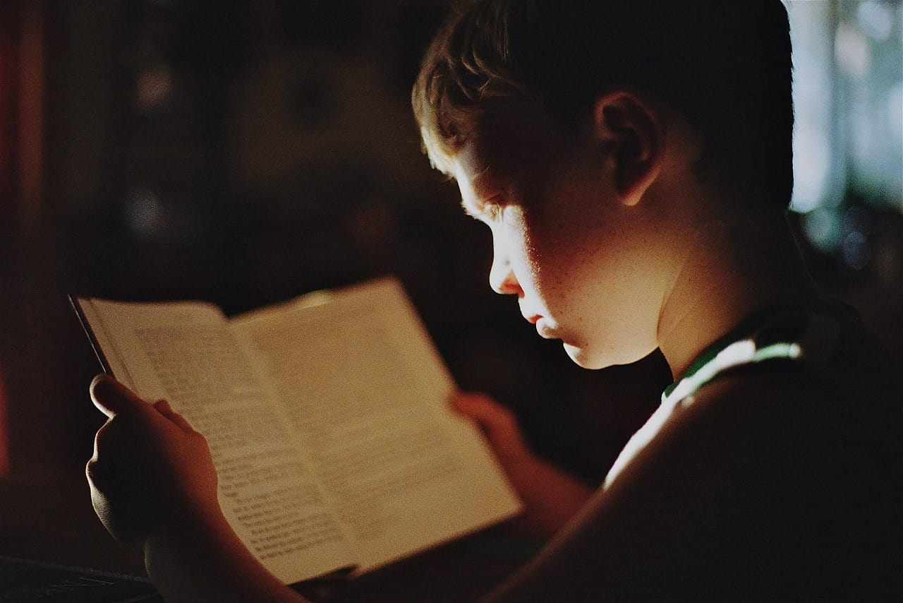 My son's turn: he reads fast, and we have to ask him to slow down for the good parts.