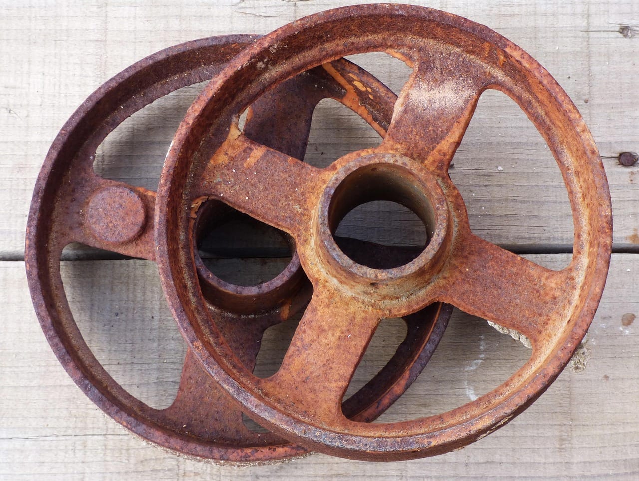 Rust looks terrible, but on old iron it only sits on the surface. Underneath, the metal is fine.