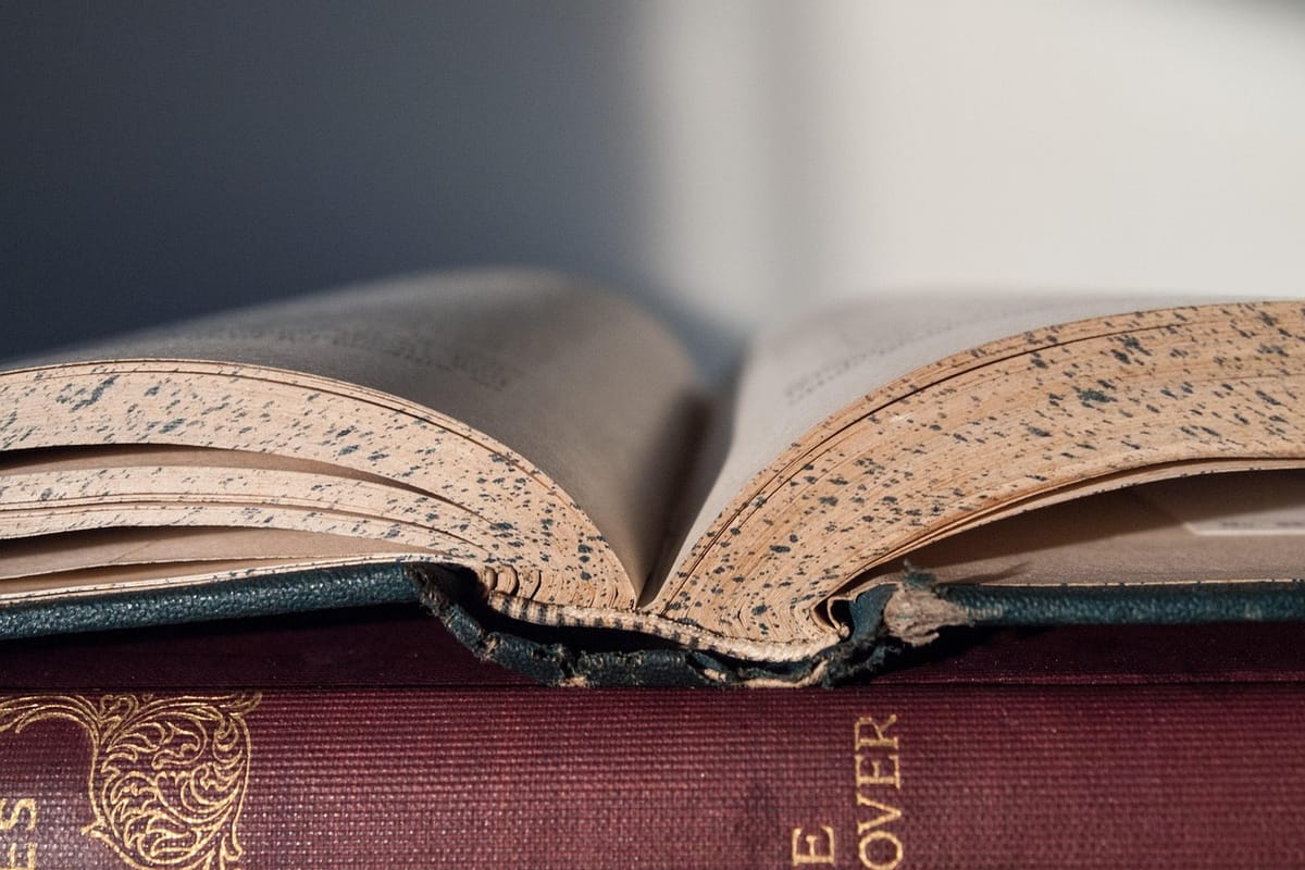 Mending old books with thread and glue